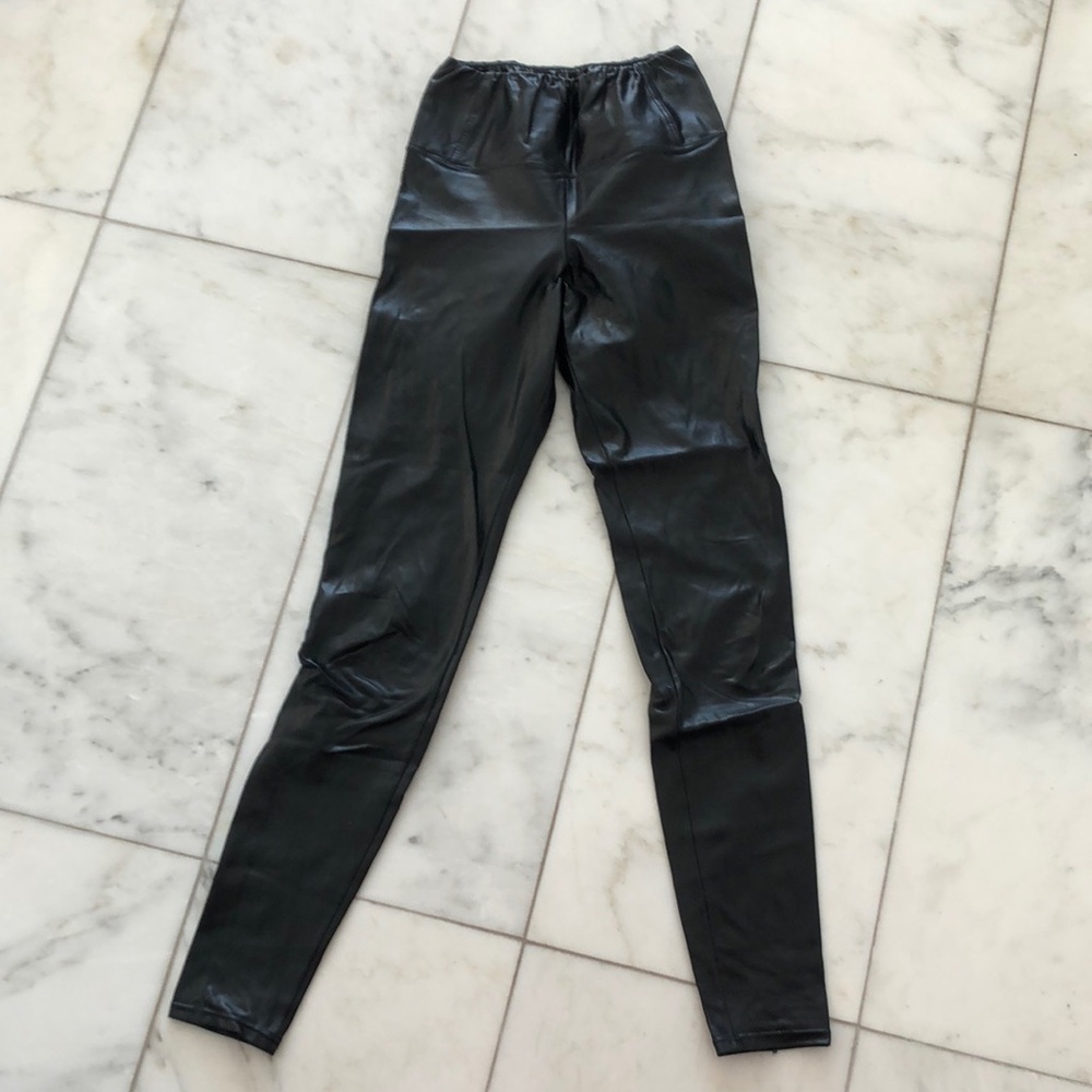 Aritzia Vegan Leather Stretch Pants Gem